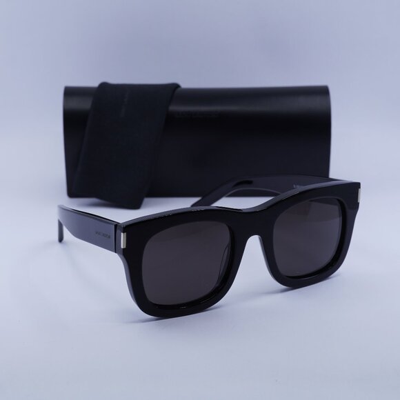 Saint Laurent SL650 MONCEAU 001 Square Sunglasses - Black - Picture 1 of 12